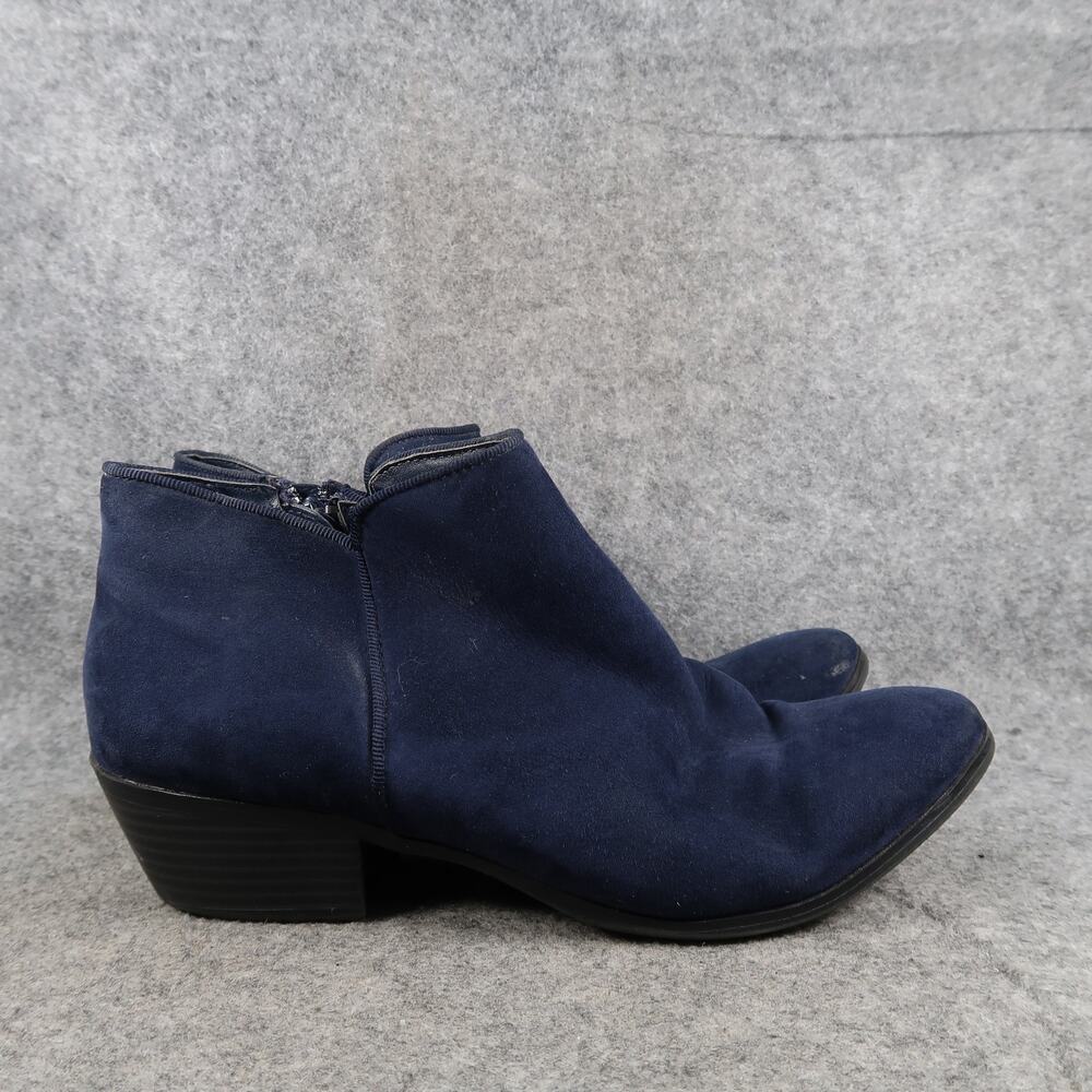 Style & Co Shoes Womens 9.5 Ankle Boot Fashion Bootie Blue Block Heel Zip Casual